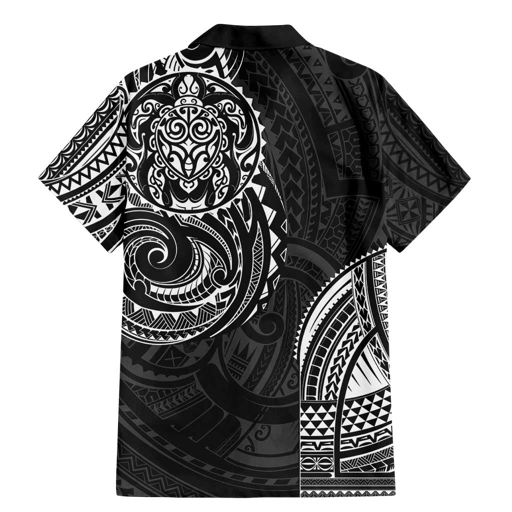 Polynesian Turtle Tribal Tattoo Family Matching Mermaid Dress and Hawaiian Shirt Black Style
