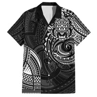 Polynesian Turtle Tribal Tattoo Family Matching Off Shoulder Maxi Dress and Hawaiian Shirt Black Style