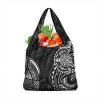 Polynesian Turtle Tribal Tattoo Grocery Bag Black Style