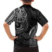 Polynesian Turtle Tribal Tattoo Kid Hawaiian Shirt Black Style