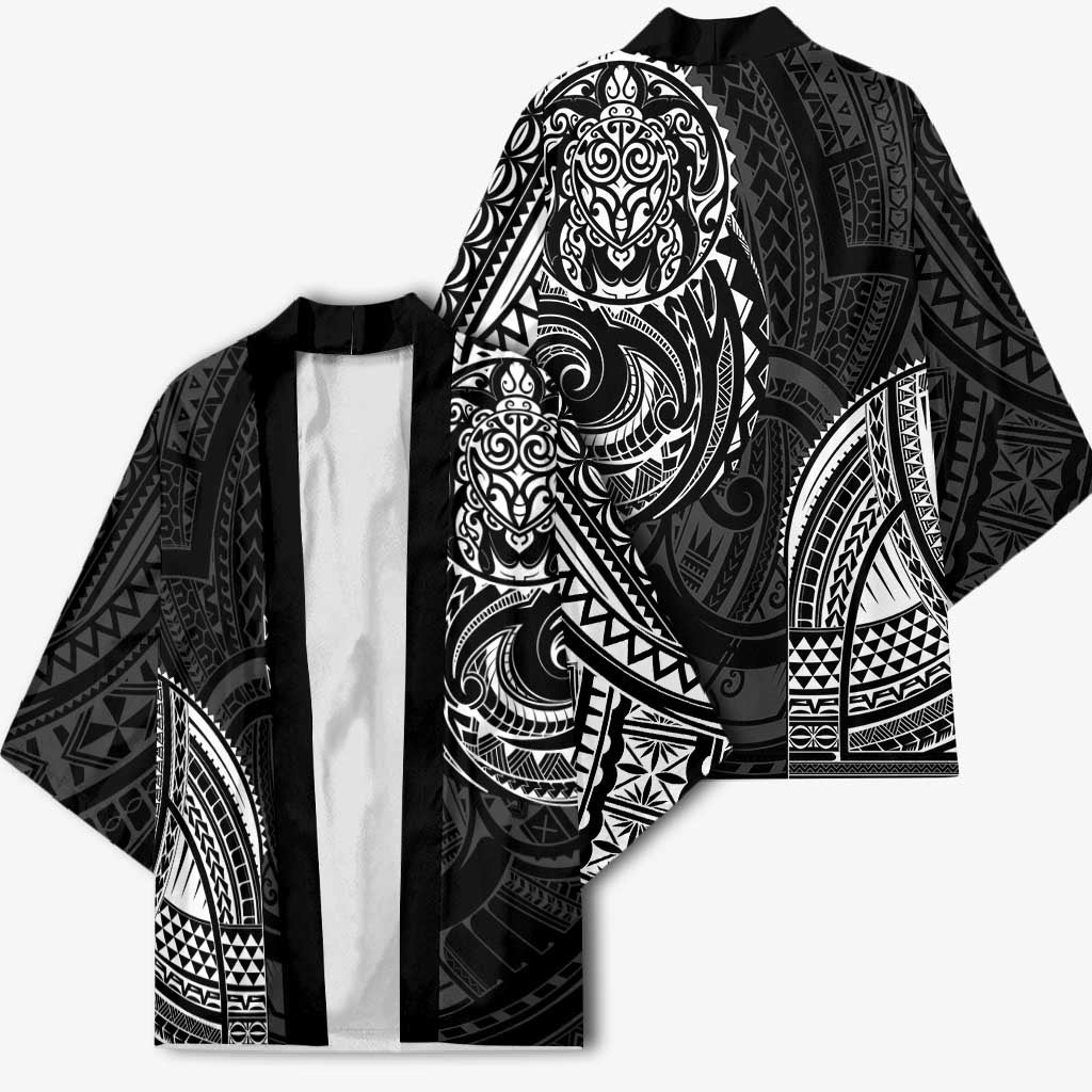 Polynesian Turtle Tribal Tattoo Kimono Black Style - Polynesian Pride