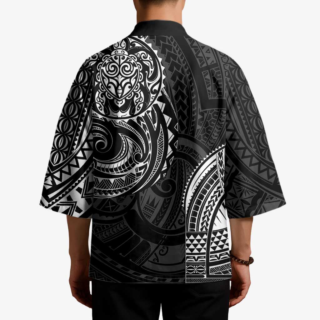 Polynesian Turtle Tribal Tattoo Kimono Black Style - Polynesian Pride