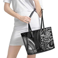 Polynesian Turtle Tribal Tattoo Leather Tote Bag Black Style
