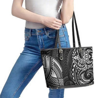 Polynesian Turtle Tribal Tattoo Leather Tote Bag Black Style