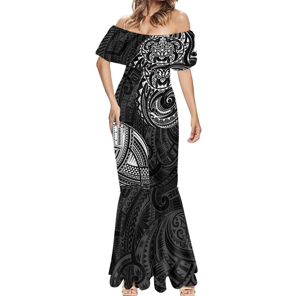 Polynesian Turtle Tribal Tattoo Mermaid Dress Black Style