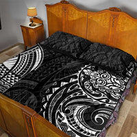 Polynesian Turtle Tribal Tattoo Quilt Bed Set Black Style