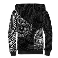 Polynesian Turtle Tribal Tattoo Sherpa Hoodie Black Style