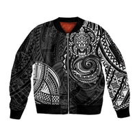 Polynesian Turtle Tribal Tattoo Sleeve Zip Bomber Jacket Black Style