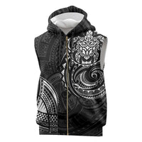 Polynesian Turtle Tribal Tattoo Sleeveless Zip Hoodie Black Style - Polynesian Pride