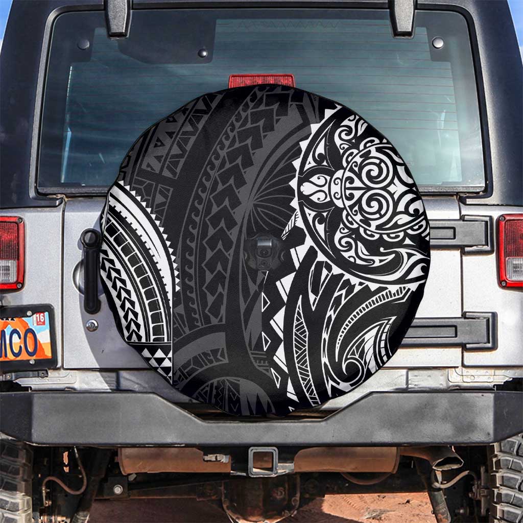 Polynesian Turtle Tribal Tattoo Spare Tire Cover Black Style