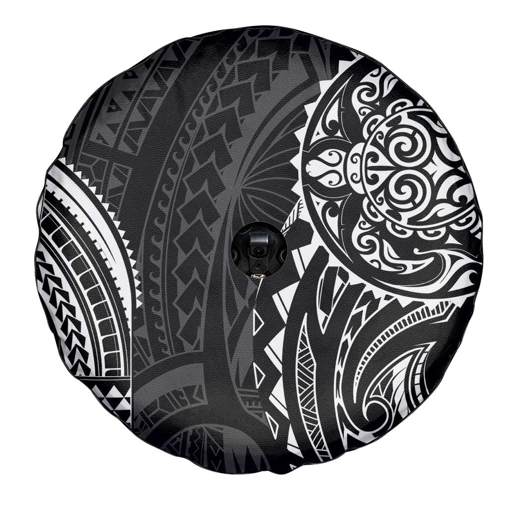 Polynesian Turtle Tribal Tattoo Spare Tire Cover Black Style