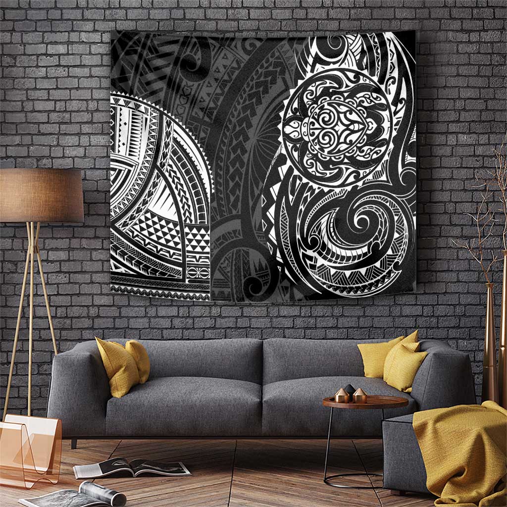 Polynesian Turtle Tribal Tattoo Tapestry Black Style LT9 Black - Polynesian Pride