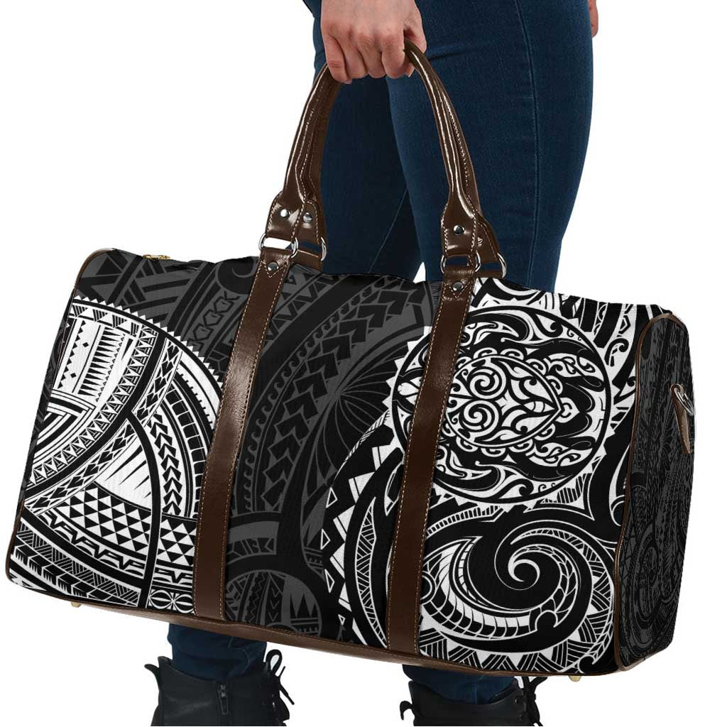 Polynesian Turtle Tribal Tattoo Travel Bag Black Style - Polynesian Pride