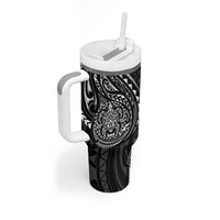 Polynesian Turtle Tribal Tattoo Tumbler With Handle Black Style