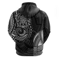 Polynesian Turtle Tribal Tattoo Zip Hoodie Black Style