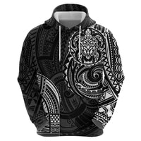 Polynesian Turtle Tribal Tattoo Zip Hoodie Black Style