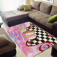 Personalized Japanese Kawaii Sushi Roll Area Rug Wagara Palaka Pattern