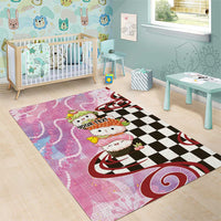Personalized Japanese Kawaii Sushi Roll Area Rug Wagara Palaka Pattern