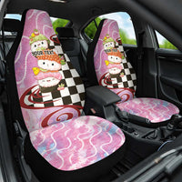 Personalized Japanese Kawaii Sushi Roll Car Seat Cover Wagara Palaka Pattern