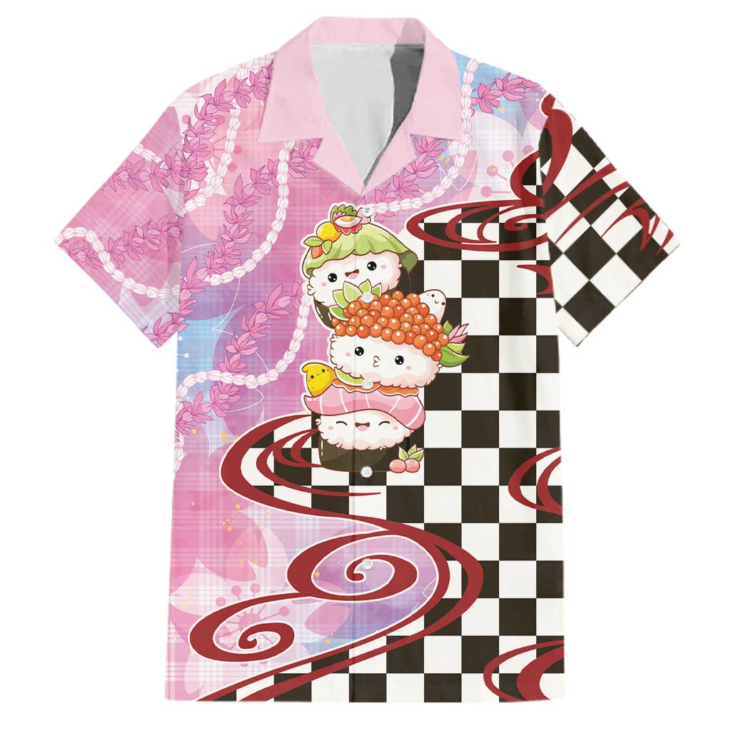 Personalized Japanese Kawaii Sushi Roll Family Matching Mermaid Dress and Hawaiian Shirt Wagara Palaka Pattern