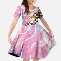 Personalized Japanese Kawaii Sushi Roll Family Matching Off Shoulder Short Dress and Hawaiian Shirt Wagara Palaka Pattern