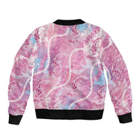Japanese Koi Fish Bomber Jacket Pink Wagara Palaka Honohono Pikake Lei LT9 - Polynesian Pride