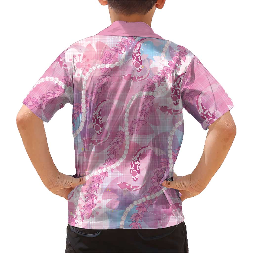 Japanese Koi Fish Family Matching Summer Maxi Dress and Hawaiian Shirt Pink Wagara Palaka Honohono Pikake Lei LT9 - Polynesian Pride