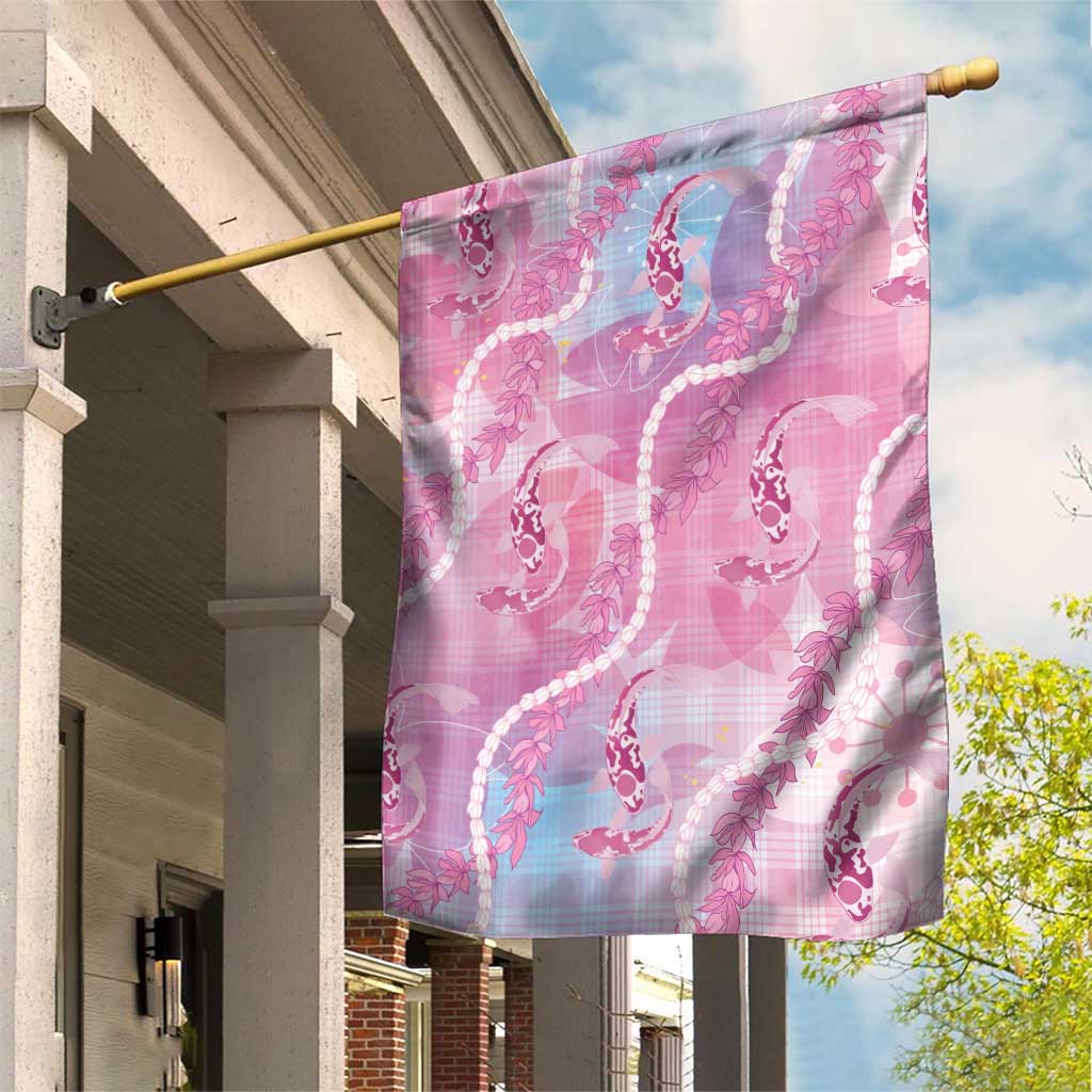 Japanese Koi Fish Garden Flag Pink Wagara Palaka Honohono Pikake Lei