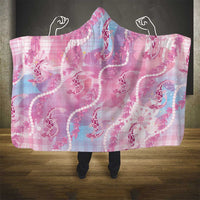 Japanese Koi Fish Hooded Blanket Pink Wagara Palaka Honohono Pikake Lei LT9 - Polynesian Pride