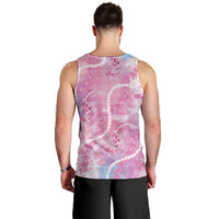Japanese Koi Fish Men Tank Top Pink Wagara Palaka Honohono Pikake Lei