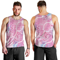 Japanese Koi Fish Men Tank Top Pink Wagara Palaka Honohono Pikake Lei