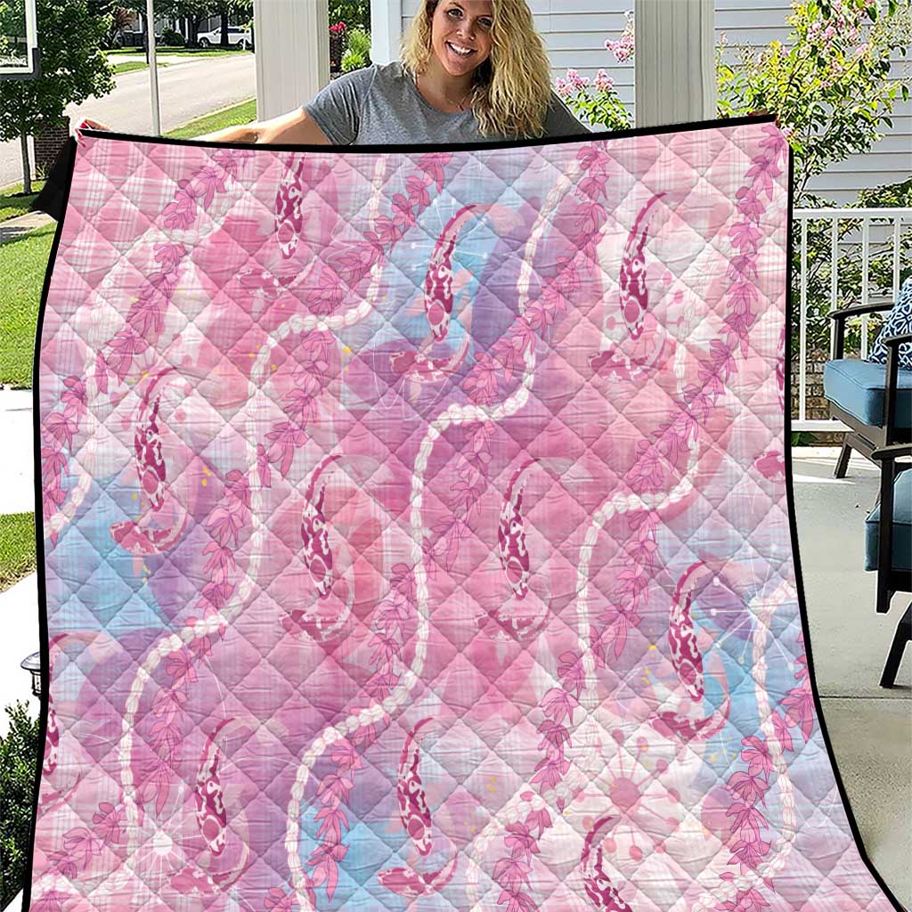 Japanese Koi Fish Quilt Pink Wagara Palaka Honohono Pikake Lei