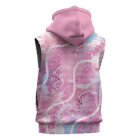 Japanese Koi Fish Sleeveless Hoodie Pink Wagara Palaka Honohono Pikake Lei