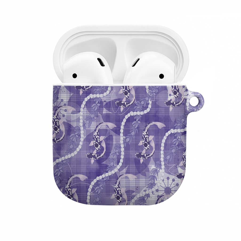 Japanese Koi Fish AirPods Case Purple Wagara Palaka Honohono Pikake Lei