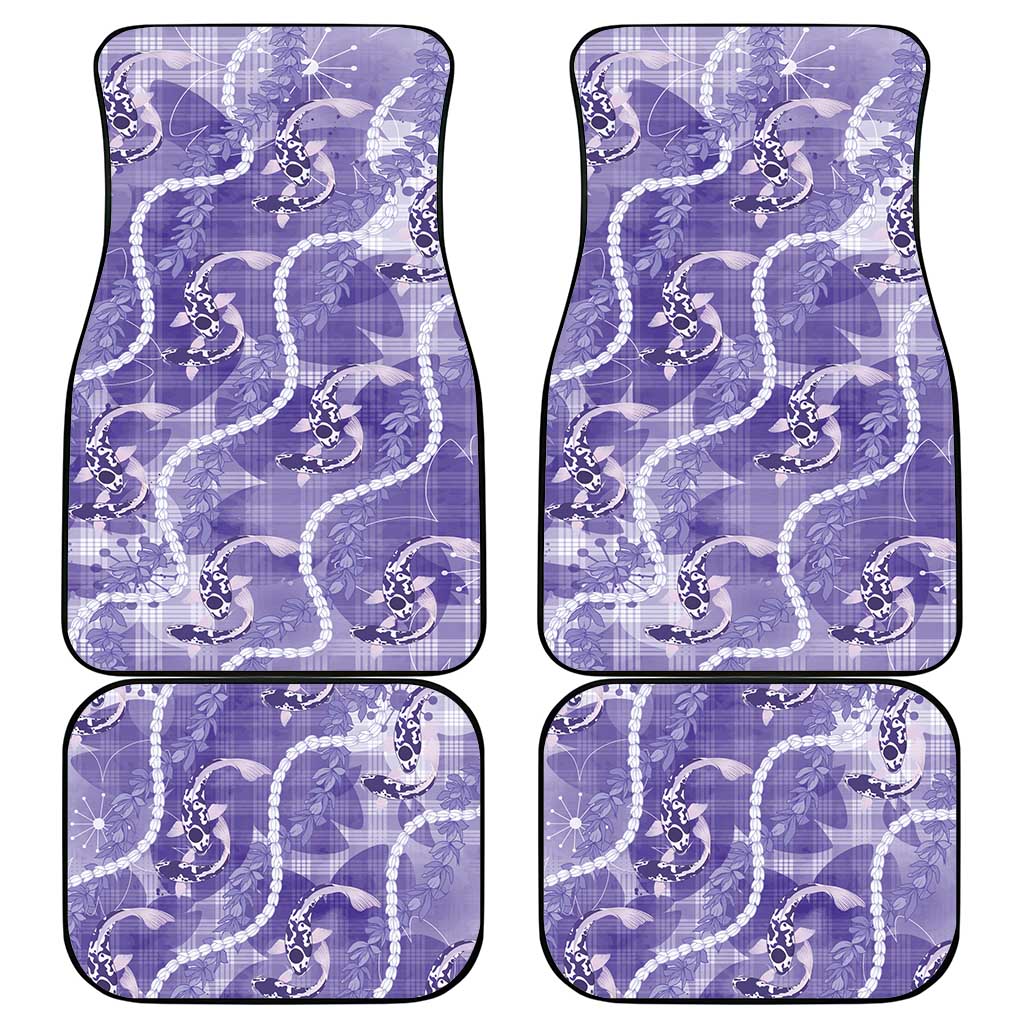 Japanese Koi Fish Car Mats Purple Wagara Palaka Honohono Pikake Lei