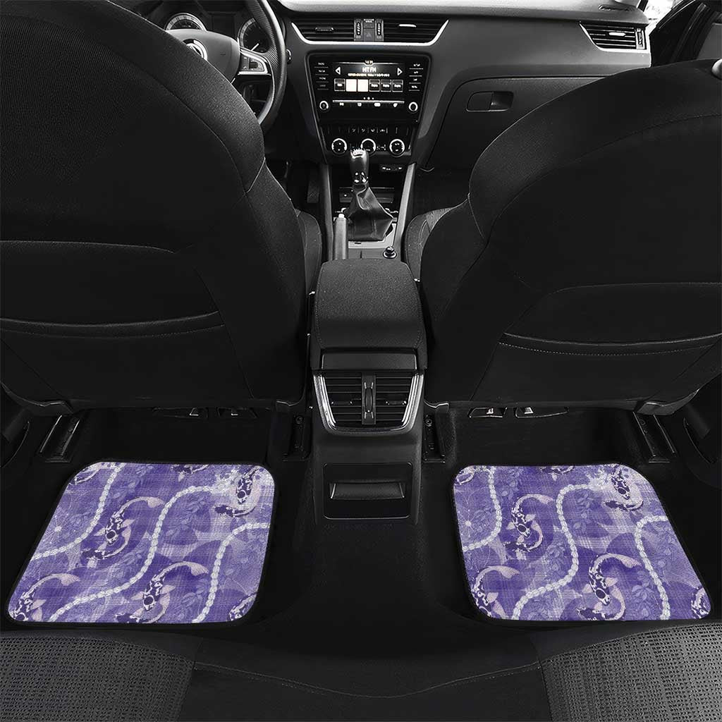 Japanese Koi Fish Car Mats Purple Wagara Palaka Honohono Pikake Lei