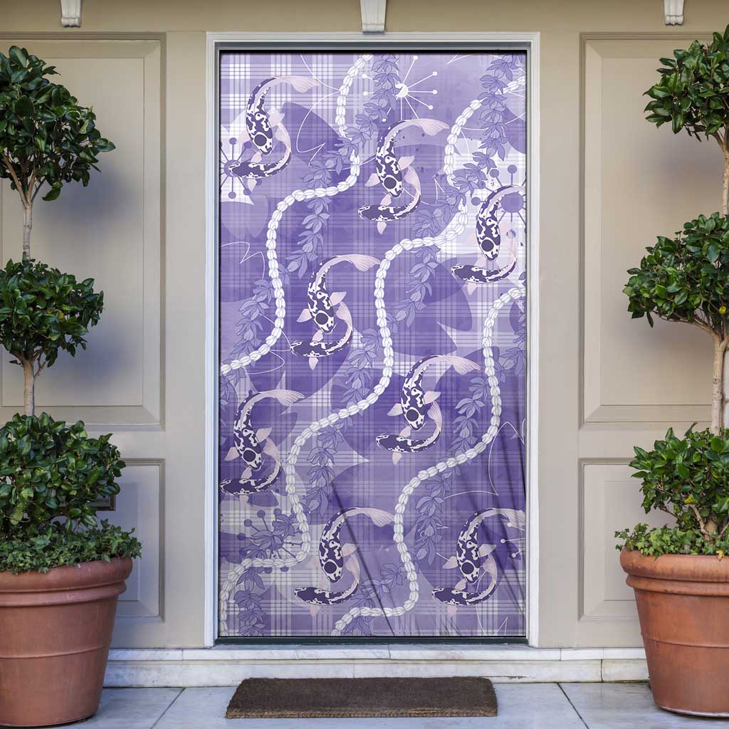Japanese Koi Fish Door Cover Purple Wagara Palaka Honohono Pikake Lei