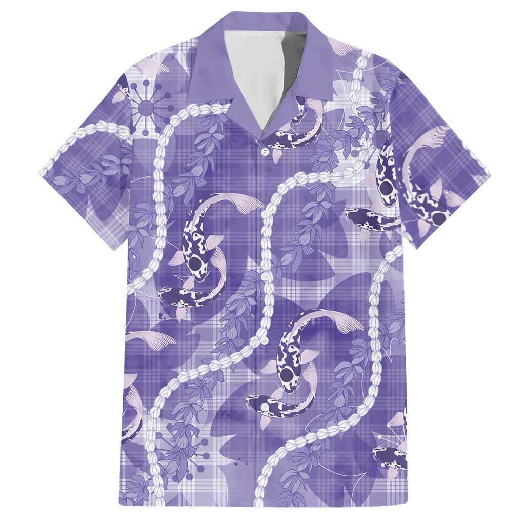 Japanese Koi Fish Hawaiian Shirt Purple Wagara Palaka Honohono Pikake Lei LT9 Purple - Polynesian Pride
