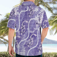 Japanese Koi Fish Hawaiian Shirt Purple Wagara Palaka Honohono Pikake Lei LT9 - Polynesian Pride
