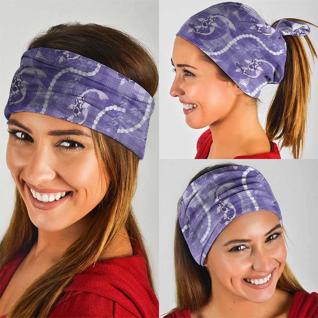 Japanese Koi Fish Neck Gaiter Purple Wagara Palaka Honohono Pikake Lei LT9 - Polynesian Pride