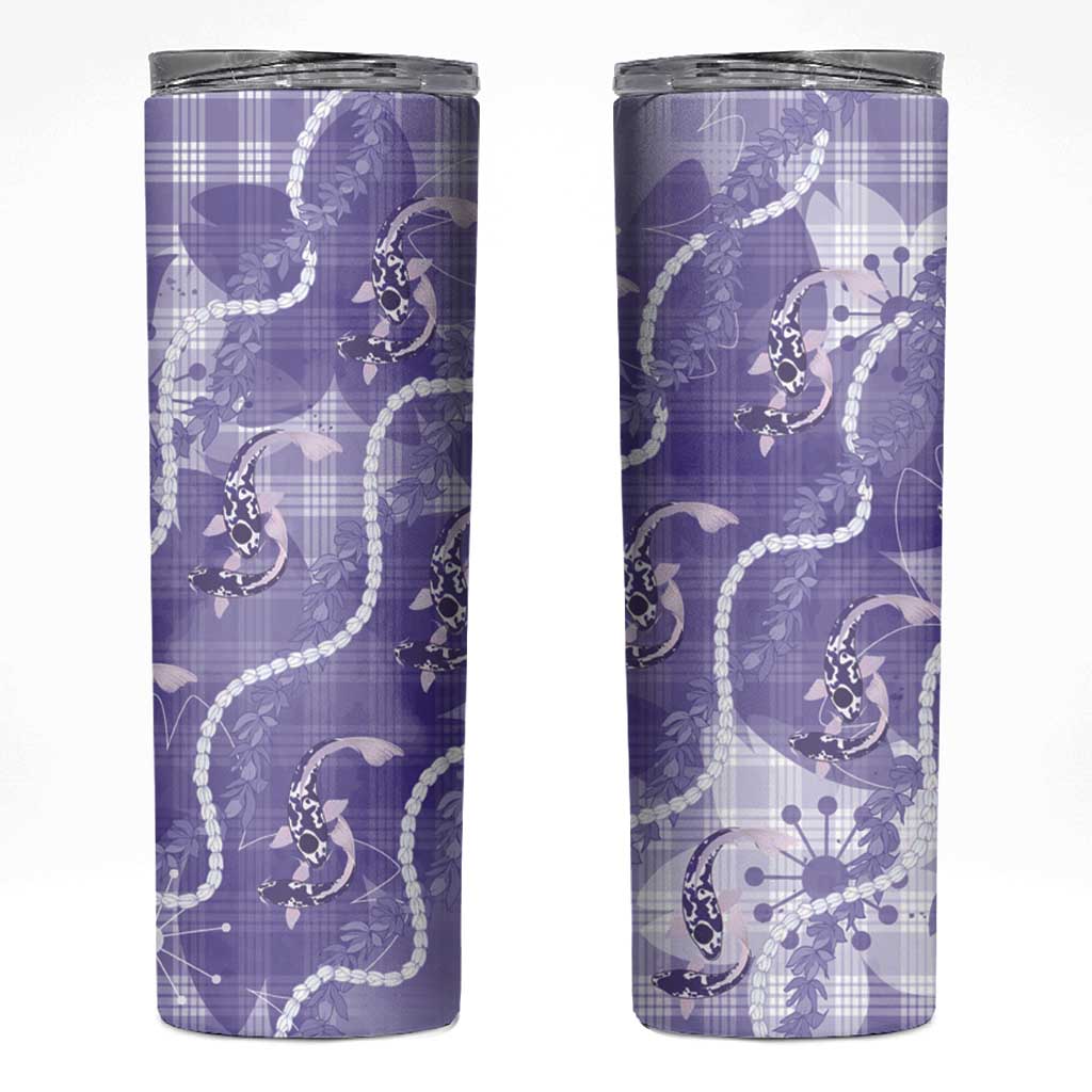 Japanese Koi Fish Skinny Tumbler Purple Wagara Palaka Honohono Pikake Lei