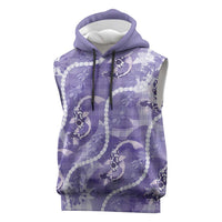 Japanese Koi Fish Sleeveless Hoodie Purple Wagara Palaka Honohono Pikake Lei LT9 Purple - Polynesian Pride