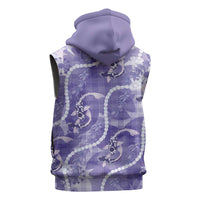 Japanese Koi Fish Sleeveless Hoodie Purple Wagara Palaka Honohono Pikake Lei LT9 - Polynesian Pride