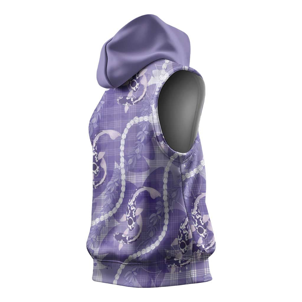 Japanese Koi Fish Sleeveless Hoodie Purple Wagara Palaka Honohono Pikake Lei LT9 - Polynesian Pride