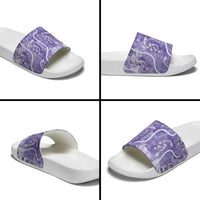 Japanese Koi Fish Slide Sandals Purple Wagara Palaka Honohono Pikake Lei