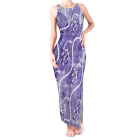 Japanese Koi Fish Tank Maxi Dress Purple Wagara Palaka Honohono Pikake Lei LT9 Women Purple - Polynesian Pride