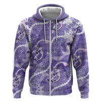 Japanese Koi Fish Zip Hoodie Purple Wagara Palaka Honohono Pikake Lei LT9 Zip Hoodie Purple - Polynesian Pride