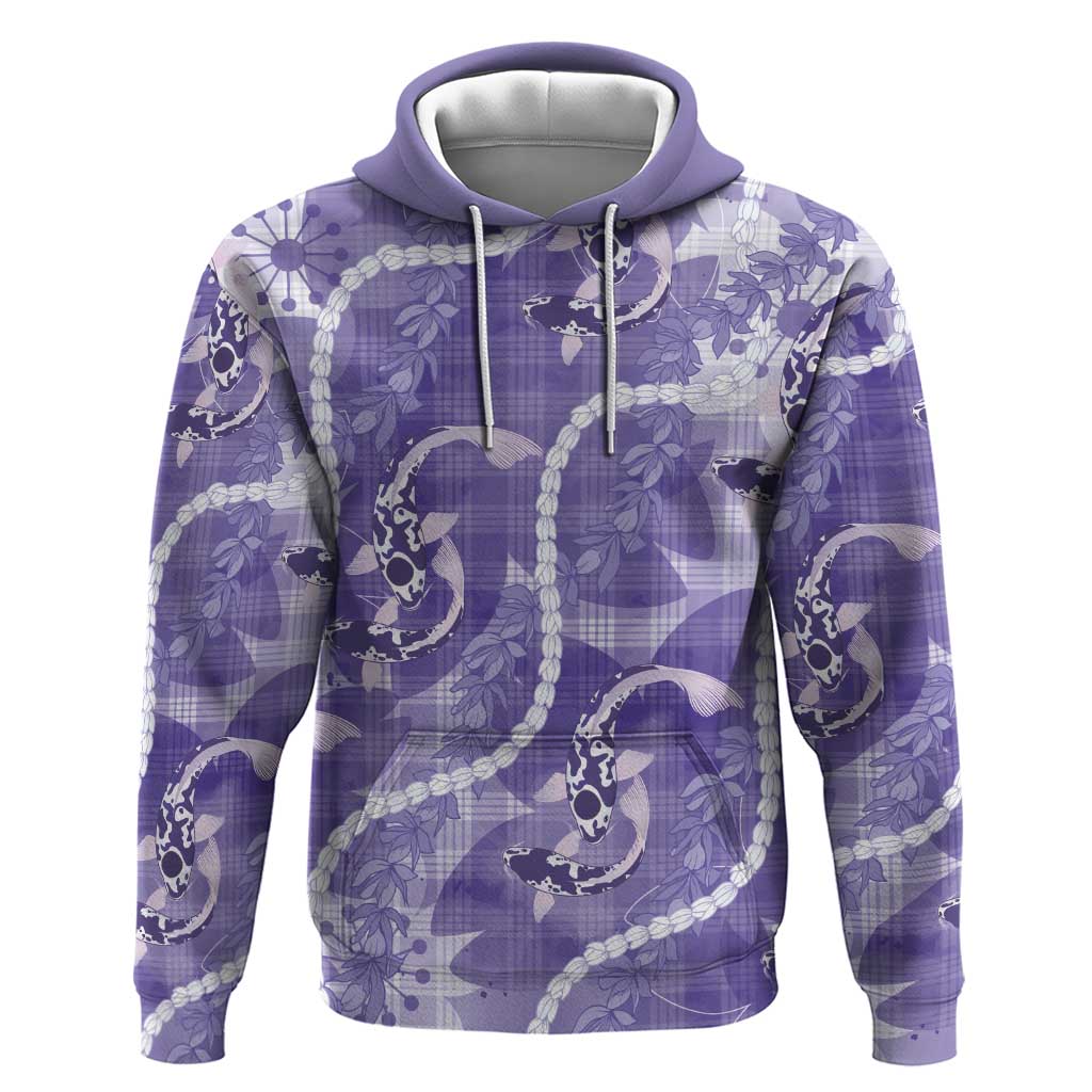 Japanese Koi Fish Zip Hoodie Purple Wagara Palaka Honohono Pikake Lei LT9 Pullover Hoodie Purple - Polynesian Pride