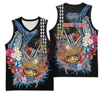 Personalized Japanese Koi Fish Ramen Basketball Jersey Aloha Shark Kakau Pattern