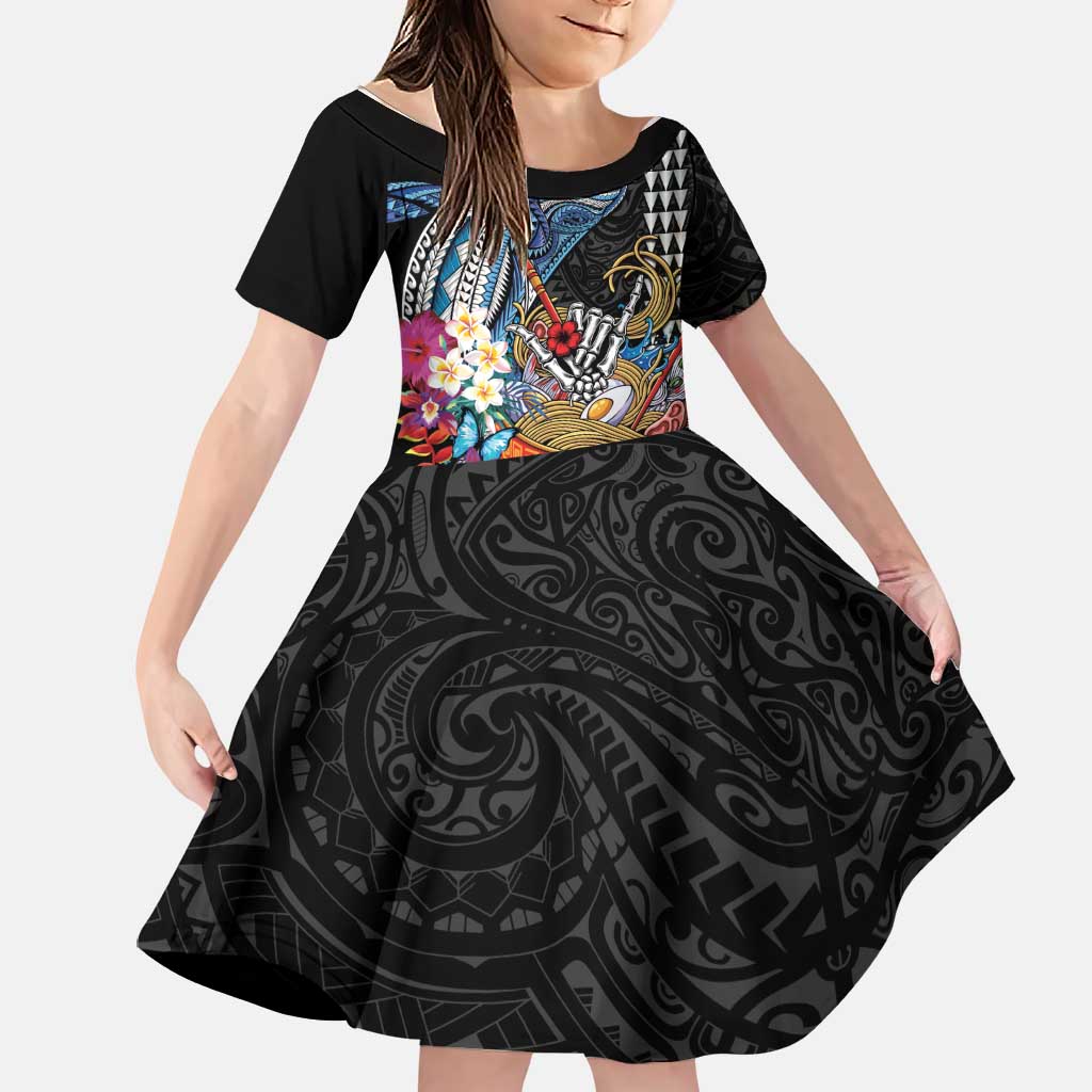 Personalized Japanese Koi Fish Ramen Family Matching Mermaid Dress and Hawaiian Shirt Aloha Shark Kakau Pattern
